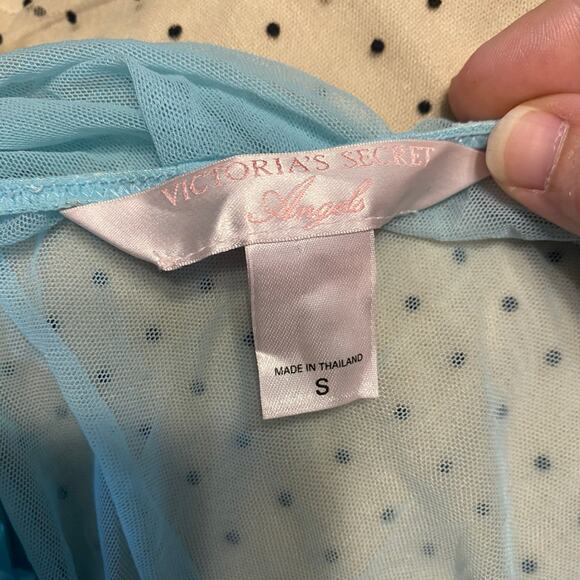 Rare Y2K Victoria’s Secret Angels Sheer Blue Satin Bow Babydoll sabrina Small - Picture 5 of 7